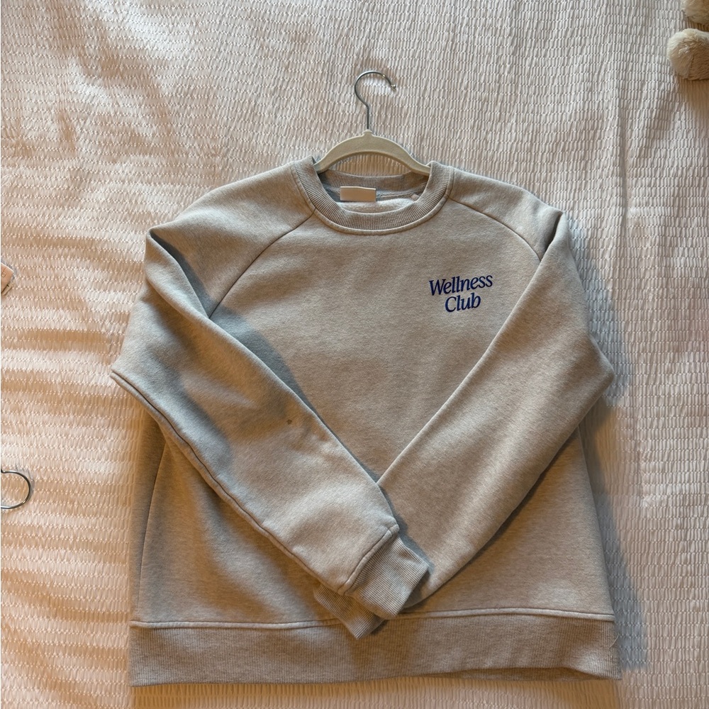 Wellness Club Gray Crewneck Sweater for Women